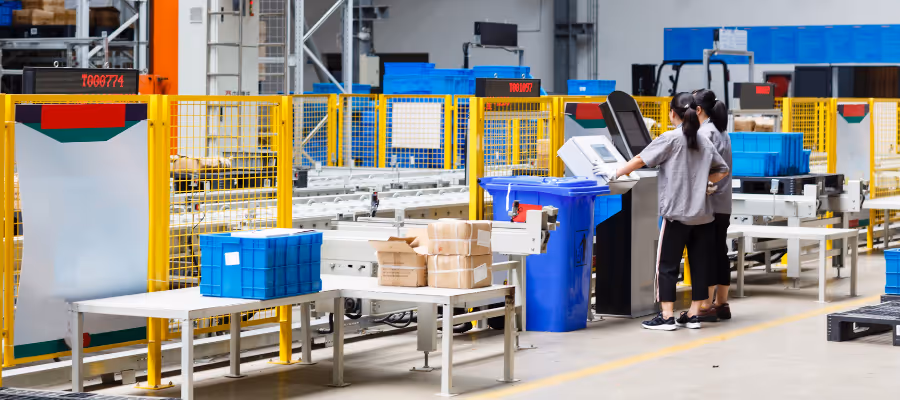 Management team monitoring a fulfillment floor