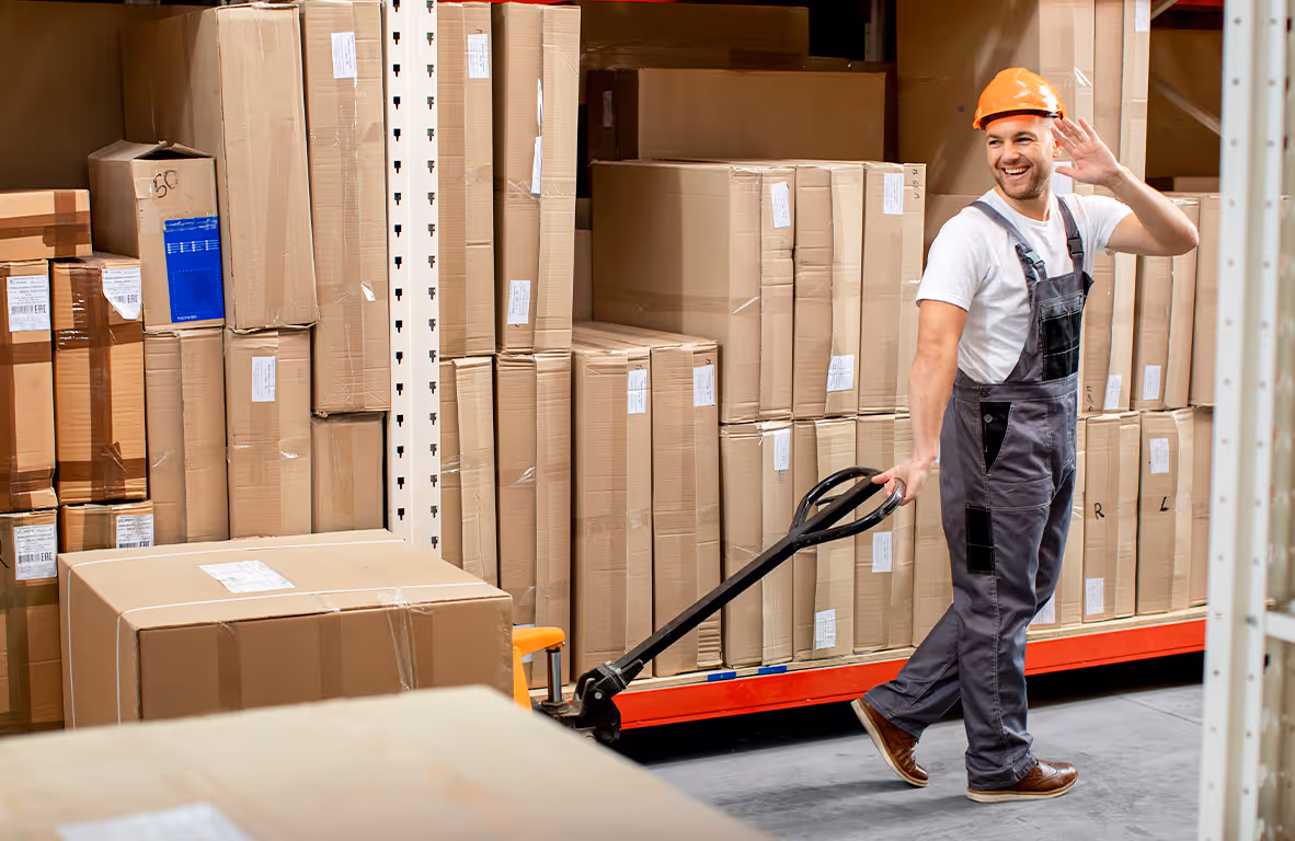Warehouse worker connecting channels and order fulfillment operations