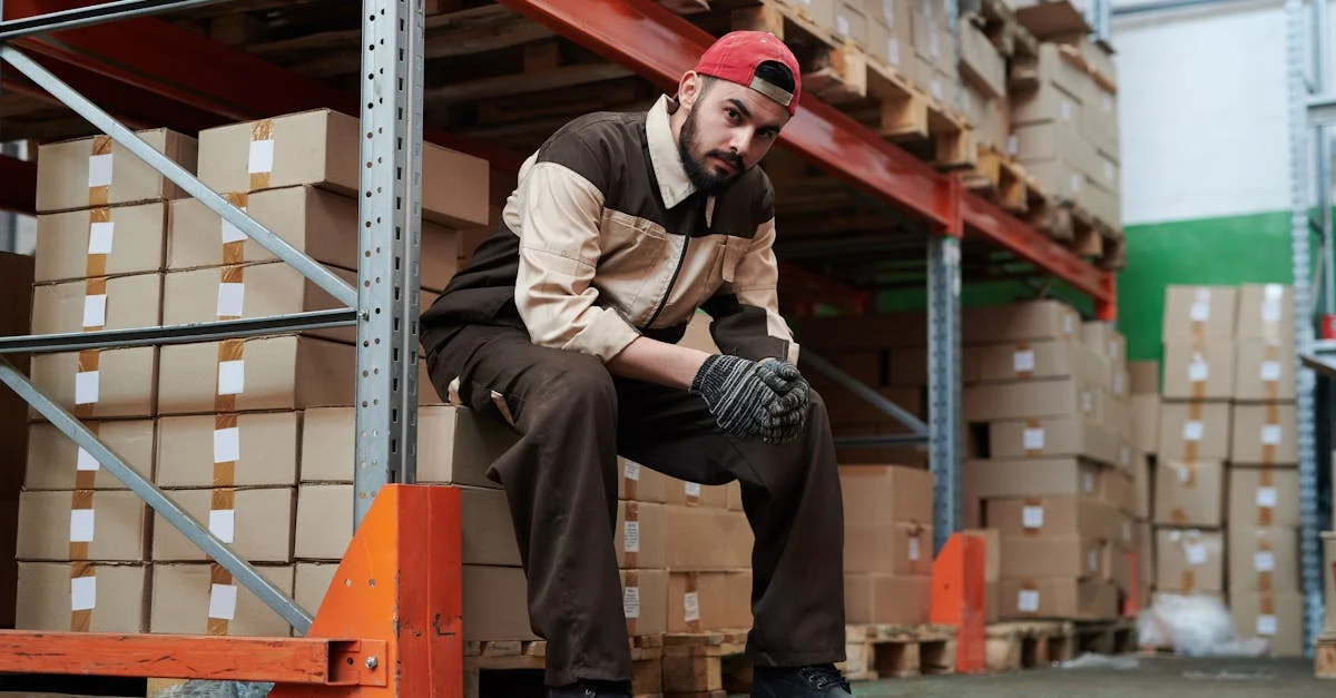 Warehouse team member working on inventory management planning